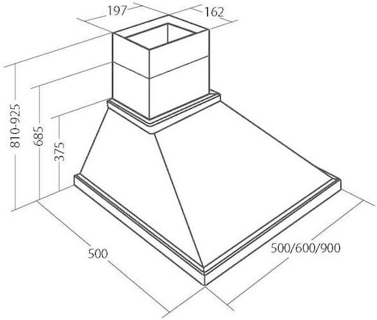 Akpo WK-4 Rustica Country Chimney Hood 60cm Beige