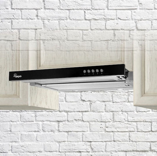 Akpo WK-7 Light Eco Glass 50 Sliding Vent Hood 50cm Inox, Black