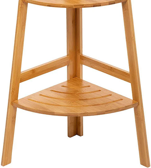 5Five 174519 Γωνιακή Επιδαπέδια Ραφιέρα Μπάνιου Bamboo με 3 Ράφια 31.9x31.9x103cm Καφέ
