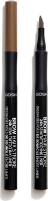 Gosh Brow Hair Stroke Semi Tattoo Ink Liner Eyebrow Pen 001 Brown 24h