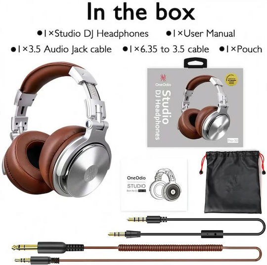 OneOdio Pro-30 Ενσύρματα Over Ear Ακουστικά Ασημί