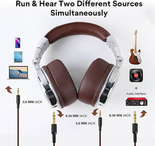 OneOdio Pro-30 Ενσύρματα Over Ear Ακουστικά Ασημί