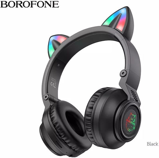 Cat Ears Y47 Ασύρματα Bluetooth On Ear Ακουστικά με Ραδιόφωνο Μαύρα