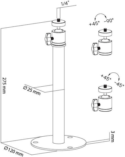 Projektorhalterung Decke Matt Schwarz