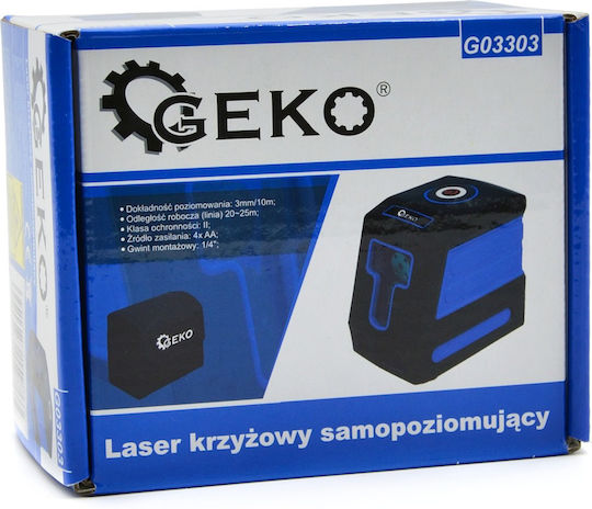 Geko Γραμμικό Αλφάδι Laser Πράσινης Δέσμης 1.5V με Εύρος Εργασίας 10m