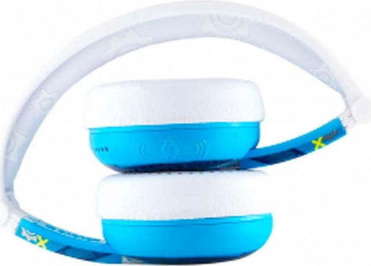 BuddyPhones Wave Ασύρματα / Ενσύρματα Παιδικά On Ear Ακουστικά με Ραδιόφωνο Λευκά / Μπλε