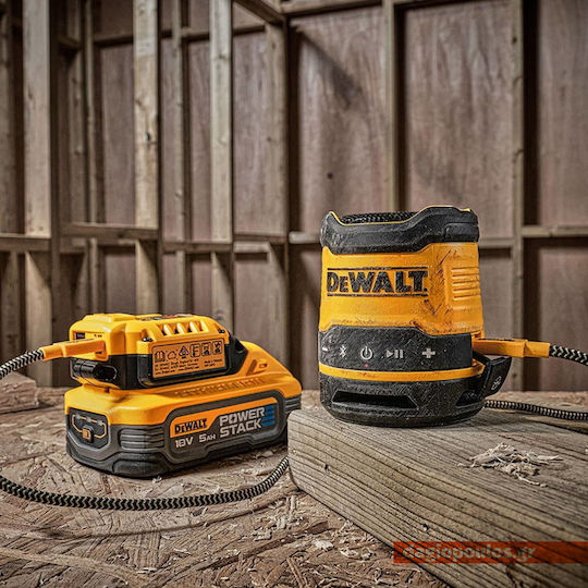 Dewalt Waterproof Bluetooth Speaker 5W with Battery Life up to 16 hours Yellow DCR009