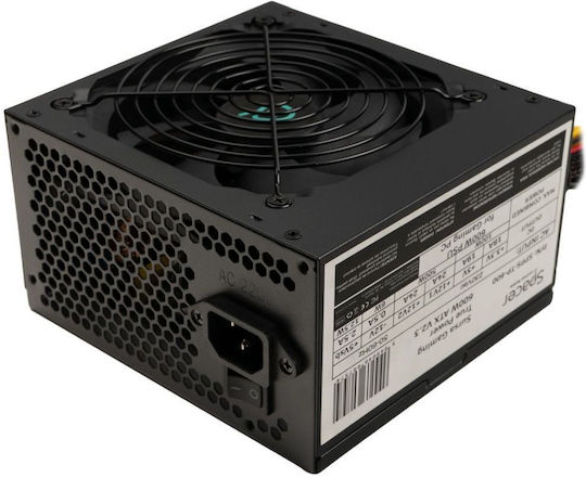 Spacer SPPS-TP-600 600W Black Computer Power Supply Full Wired 80 Plus Standard