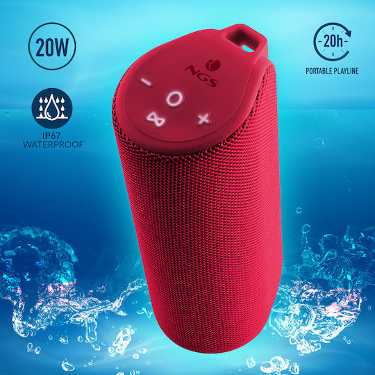 NGS Roller Reef Αδιάβροχο Ηχείο Bluetooth 10W με Διάρκεια Μπαταρίας έως 4 ώρες Κόκκινο