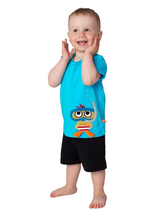 Lipfish Kids Blouse Short Sleeve Turquoise