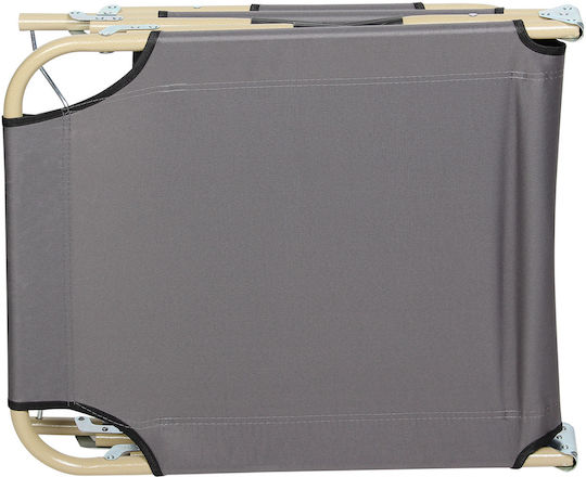 Keskor Foldable Metallic Beach Sunbed Gray with Pillow 170x55x28cm