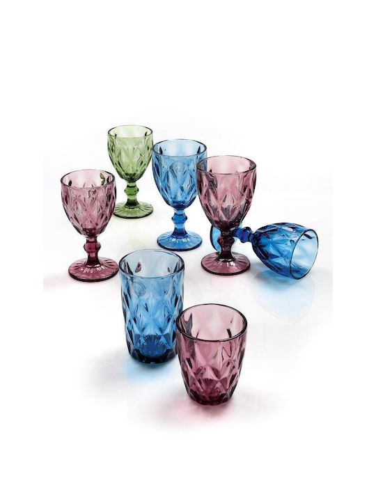 Cryspo Trio Kare Ποτήρι Νερού από Γυαλί σε Μπλε Χρώμα 330ml