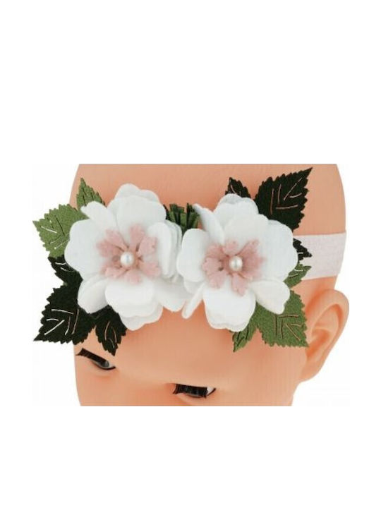 Like You Kids Haarschleife Weiß Petunia Stoff Blumen Weiß