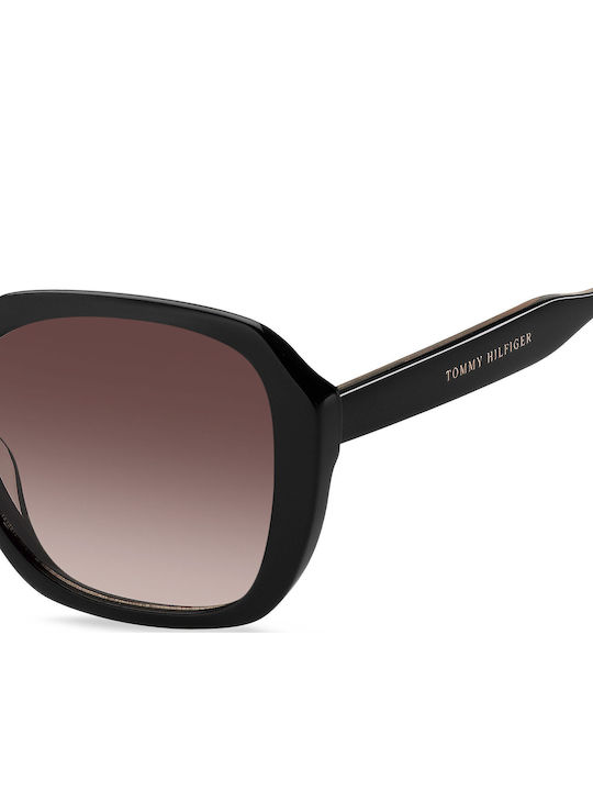 Tommy Hilfiger Women's Sunglasses with Black Plastic Frame and Brown Gradient Lens TH2105/S 807/HA