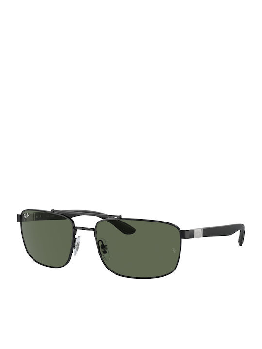 Ray Ban Herren Sonnenbrille mit Schwarz Metall Gestell und Grün Linse RB3737 002/71