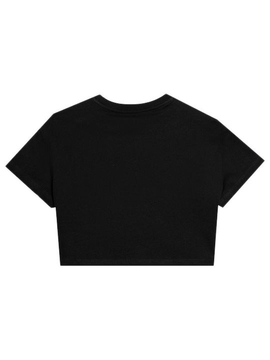 4F Crop Top pentru copii Cu mâneci scurte Negru