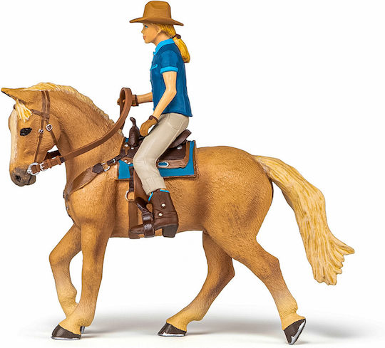 Papo Calul Vestului Sălbatic Și Cowgirl Pentru 3+ Ani 19 Cm