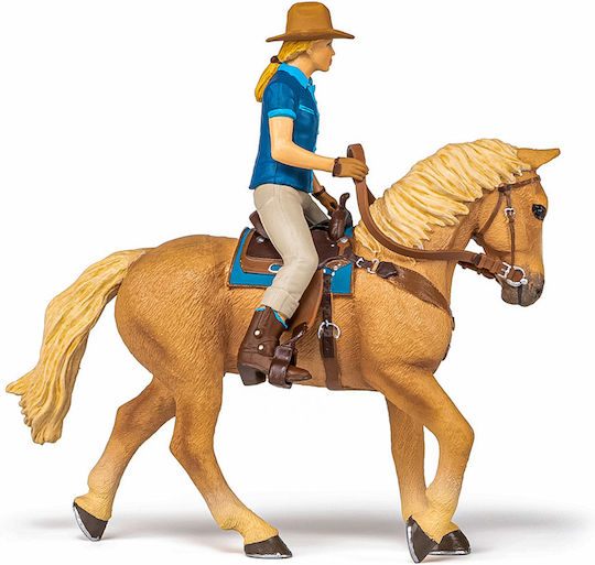 Papo Calul Vestului Sălbatic Și Cowgirl Pentru 3+ Ani 19 Cm