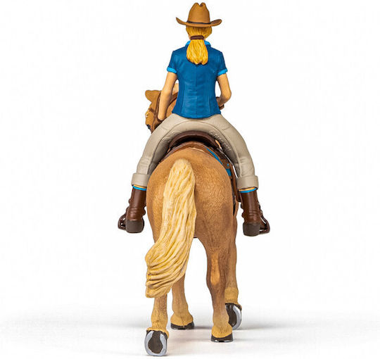 Papo Calul Vestului Sălbatic Și Cowgirl Pentru 3+ Ani 19 Cm
