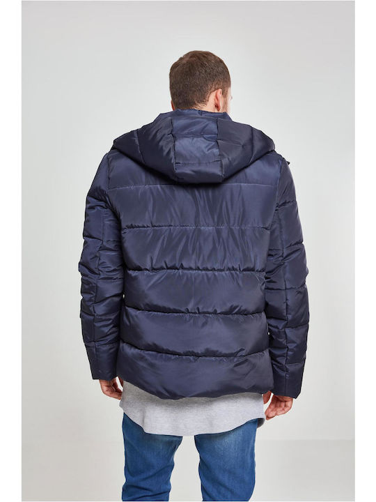 Urban Classics Ανδρικό Χειμωνιάτικο Μπουφάν Puffer Navy Μπλε