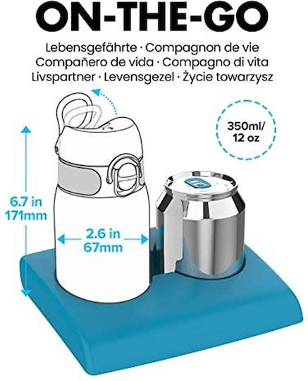 Ion8 Детска Бутилка За Вода Пластмаса със Сламка Non Spill Бяла 350мл