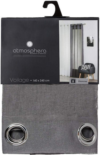Atmosphera Vorhang mit Grommet Visor Transparent Graue 140x240cm