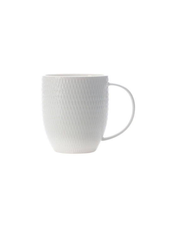 Maxwell & Williams Diamonds Porcelain Cup White 370ml