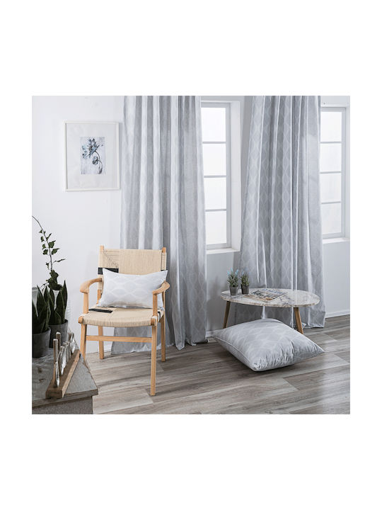 Teoran Κουρτίνα με Τρέσα Γκρι 140x275εκ.