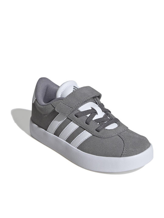 VL Court 3.0 El Kids Sneakers with Hoop & Loop Closure Gray