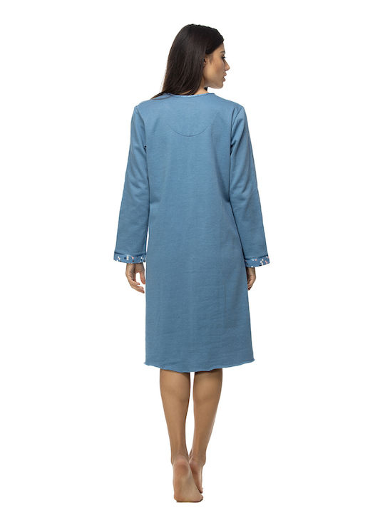 Winter Women's Nightdress Blue