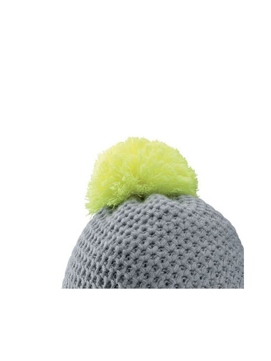 Ledrapo Pom Pom Beanie Beanie Knitted in Gray color