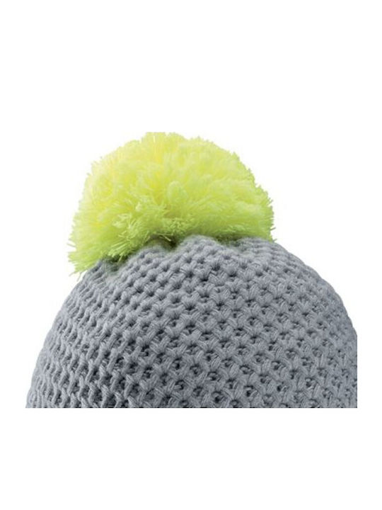 Pom Pom Beanie Γυναικείος Σκούφος Πλεκτός σε Γκρι χρώμα