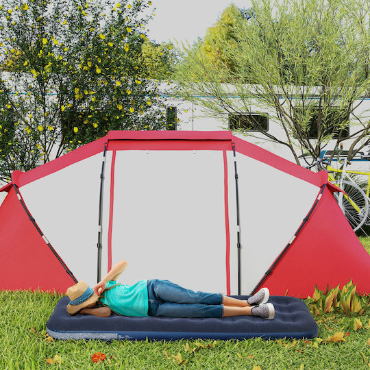 Outsunny Inflatable Single Air Mattress with Hand Pump 191x73x22cm Blue