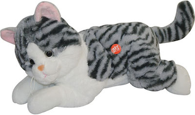 Doly Toys Plüsch Γατα Ξαπλωτη Katze liegt flach Grey 35 cm für 3+ Jahre