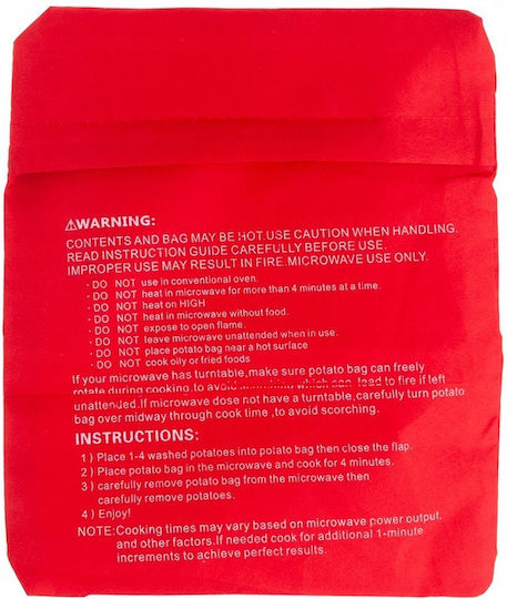 Zola Magic Bag Microwaving Potatoes Reusable Red 26x19 Cm