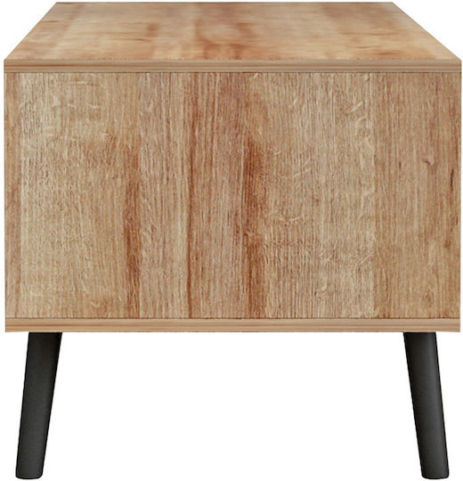 Rectangular Central Coffee Table Skyfi Wooden with Lifting Mechanism Natural-Anthracite M100xW60xH45cm
