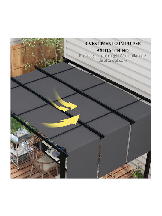 Πέργκολα Κήπου Gazebo Pergola 350x350cm Γκρι 84C-480V01CG Πέργκολα Κήπου Gazebo Pergola 350x350cm Γκρι 84C-480V01CG