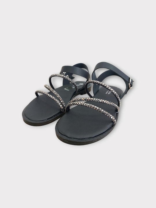 Blondie Damen Flache Sandalen in Schwarz Farbe