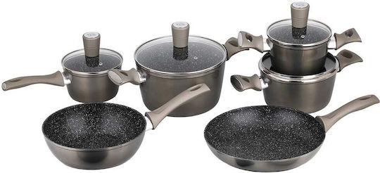 Carl Schmidt Sohn Ausburg Set De Vase De Gătit Din Aluminiu Cu Acoperire Interioară Din Piatră 6 Piese