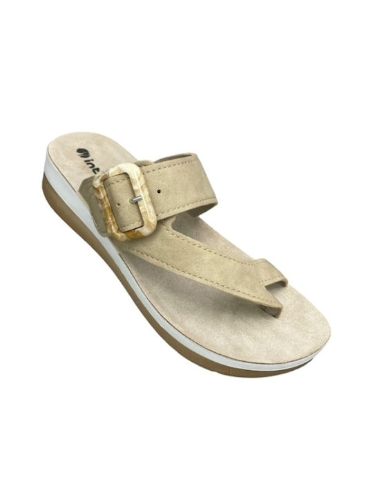 Inblu Women's Flat Sandals in Beige Color