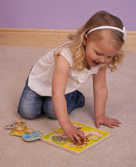 Lemnos Puzzle pentru Copii cu Îmbinări Animale Sălbatice pentru 1+ Ani 4buc Big Jigs