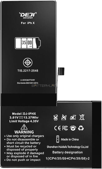 616-00346 Съвместима заместителна батерия 3500mAh за Apple iPhone X