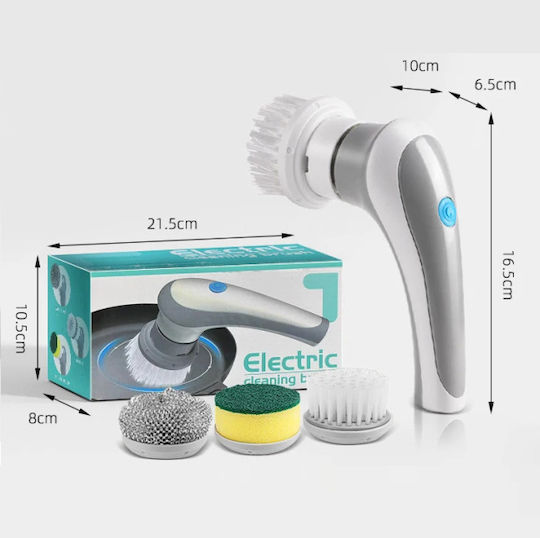 Plastic Cleaning Brush with Handle White
