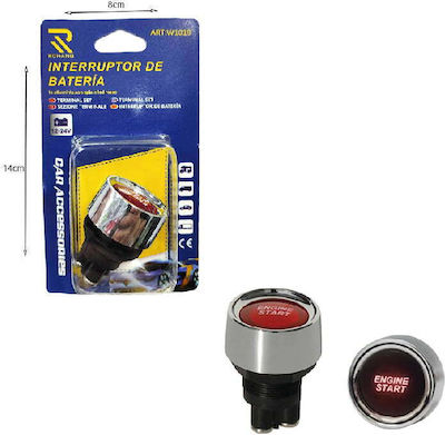 W1019 Buton Claxon Auto 12V-24V Universal Argint