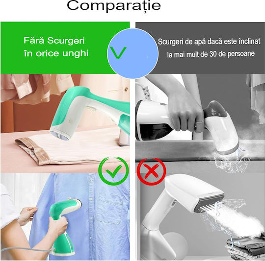 Esino LC 201 Aparat de călcat cu abur pentru haine de Mână 1500W cu rezervor 300ml Verde