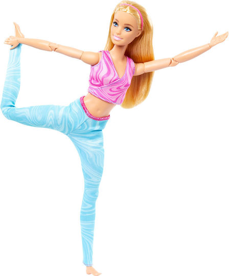 Barbie Made To Move Doll Blonde Wearing Sports Top & Pants for 3+ years+ Years 33cm