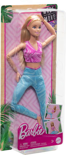 Barbie Made To Move Doll Blonde Wearing Sports Top & Pants for 3+ years+ Years 33cm