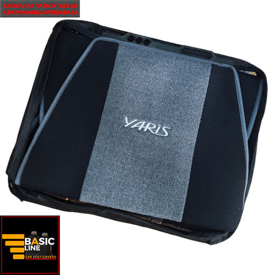 Car Seat Back Set 2pcs Towel Gray / Black