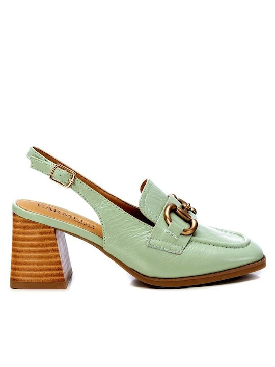 Carmela Footwear Leather Turquoise Low Heels
