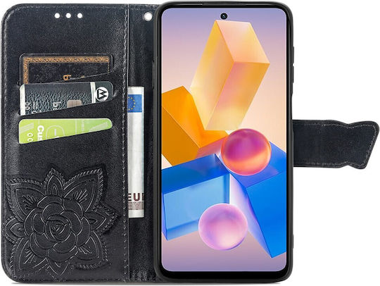 Butterfly Book Δερματίνης / Πλαστικό / Σιλικόνης Μαύρο (Realme Note 50)